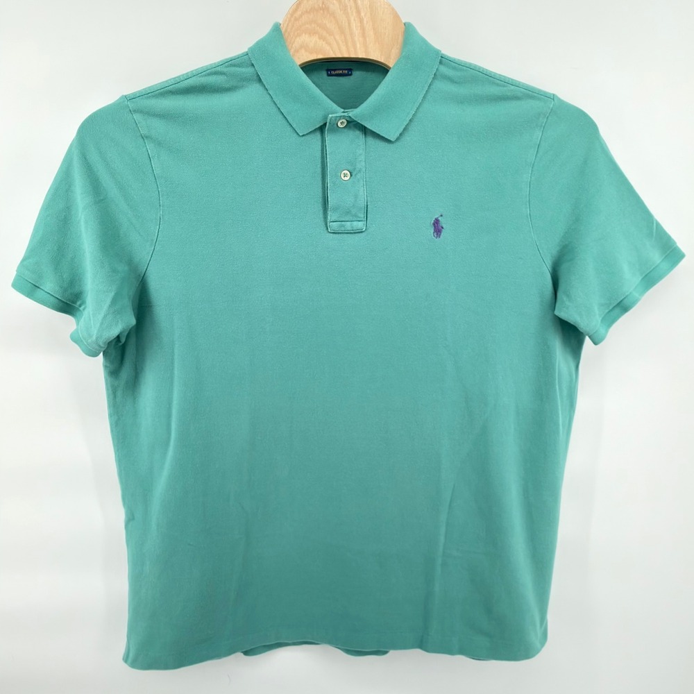 Polo Ralph Lauren Polo Shirt Mens XL Teal Green Classic Fit Short Sleeve